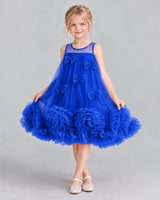 Royal Blue A-line Girls Formal Dress Front