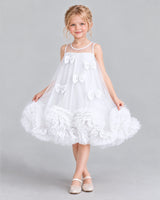 White A-line Girls Formal Dress Front