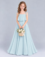 Baby Blue A-line Junior Bridesmaid Dress Front