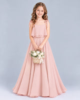 Blush Pink A-line Junior Bridesmaid Dress Front