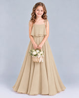 Champagne A-line Junior Bridesmaid Dress Front