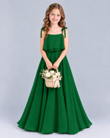 Dark Green A-line Junior Bridesmaid Dress Front