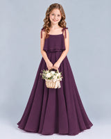 Grape A-line Junior Bridesmaid Dress Front
