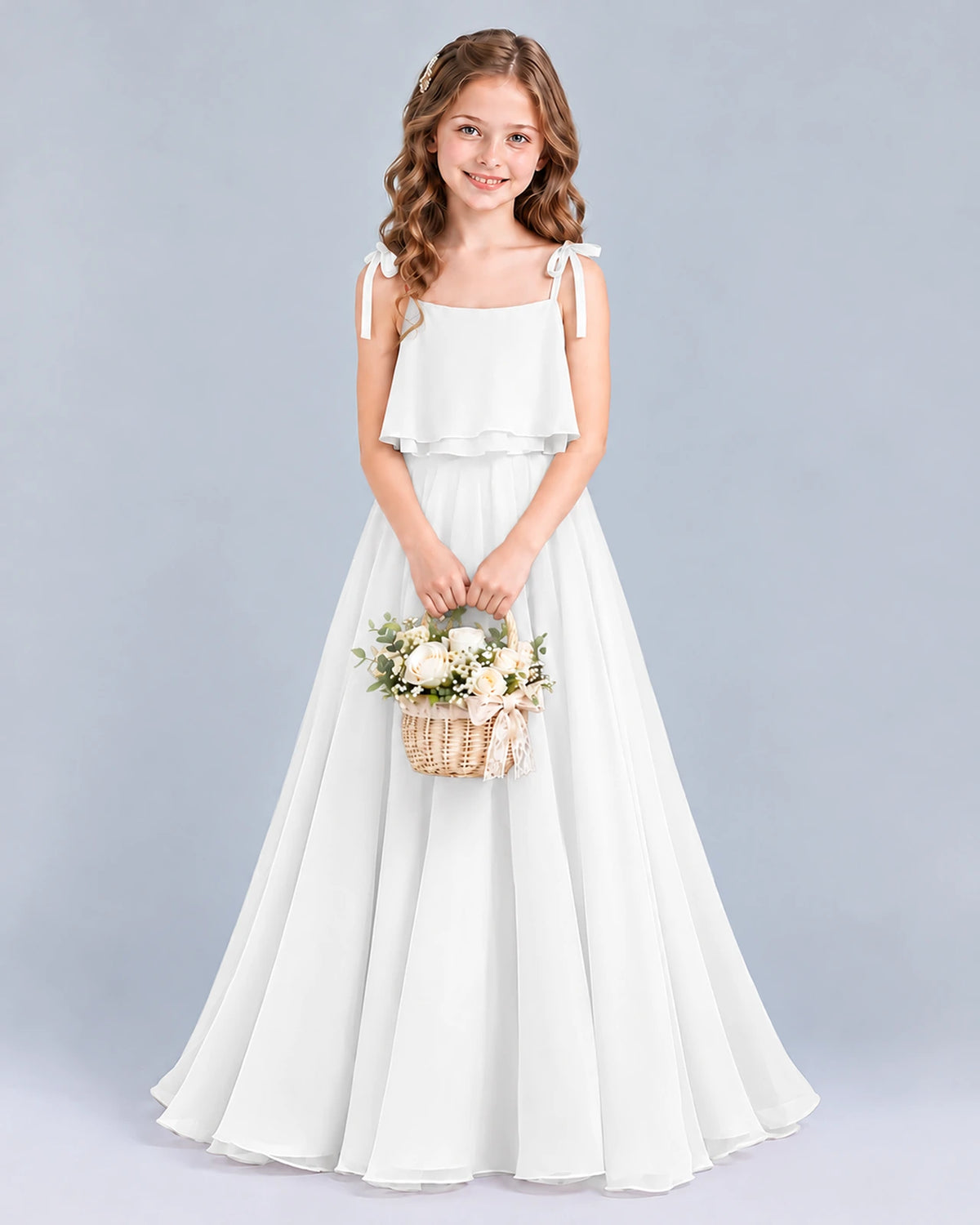 Ivory A-line Junior Bridesmaid Dress Front
