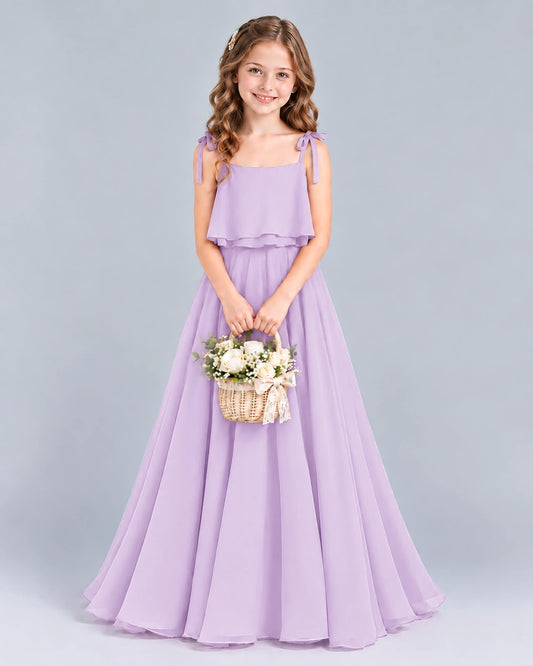 Lavender A-line Junior Bridesmaid Dress Front