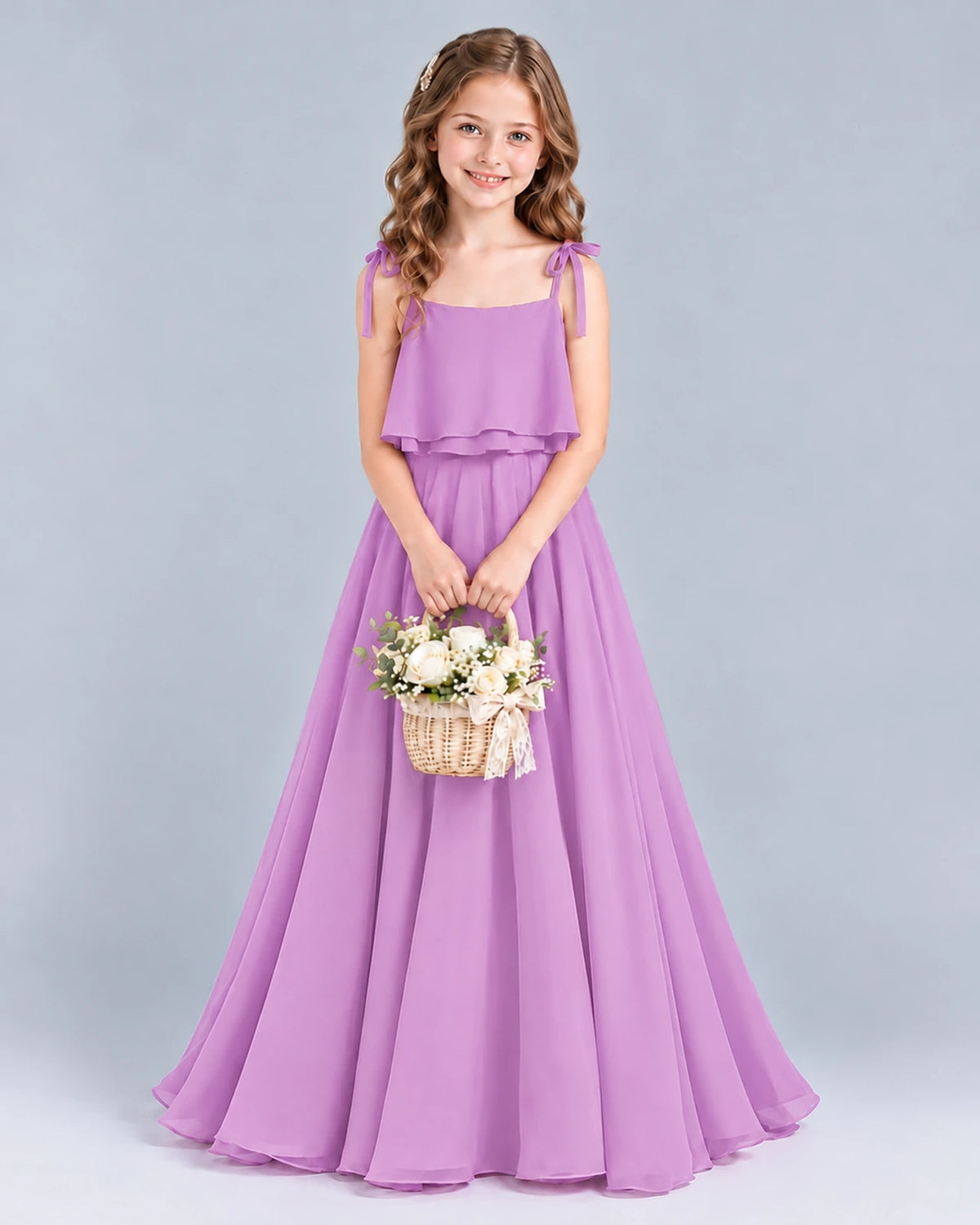 Lilac A-line Junior Bridesmaid Dress Front
