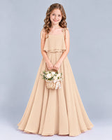 Peach A-line Junior Bridesmaid Dress Front