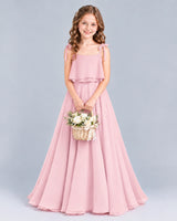 Pink A-line Junior Bridesmaid Dress Front
