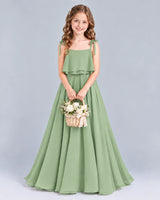 Sage Green A-line Junior Bridesmaid Dress Front