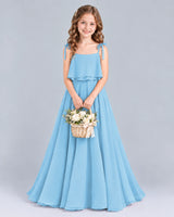 Sky Blue A-line Junior Bridesmaid Dress Front