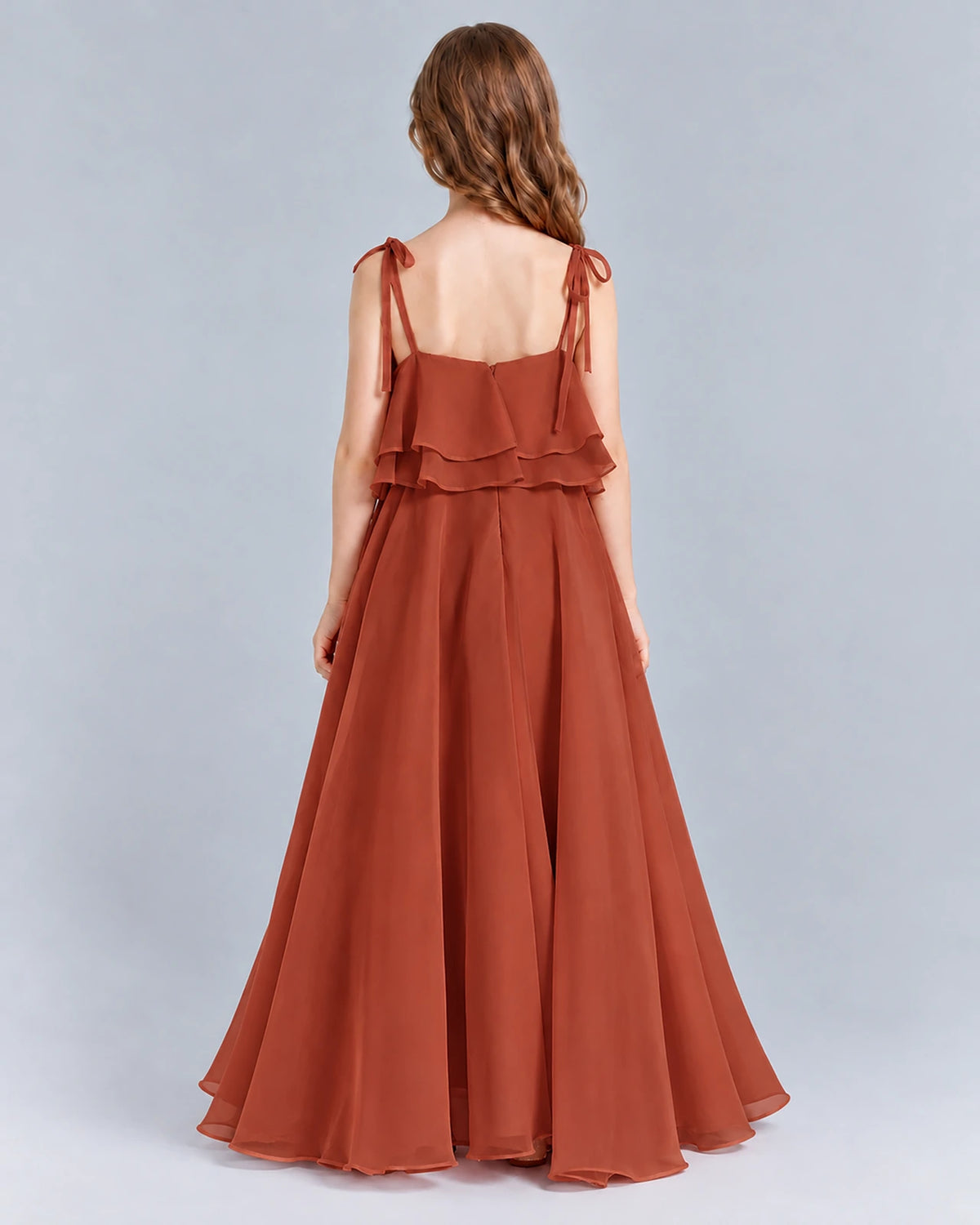 Vermilion A-line Junior Bridesmaid Dress Back [Shared]