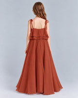 Vermilion A-line Junior Bridesmaid Dress Back [Shared]