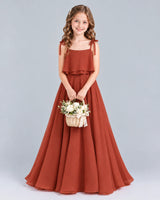 Vermilion A-line Junior Bridesmaid Dress Front