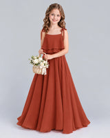 Vermilion A-line Junior Bridesmaid Dress Pose [Shared]