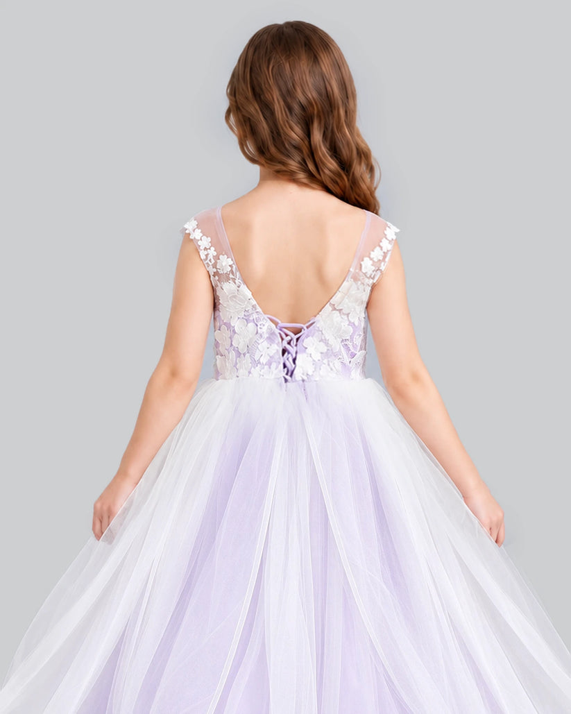 Lilac Ball Gown Girls Formal Dress Back_Detail [Shared]