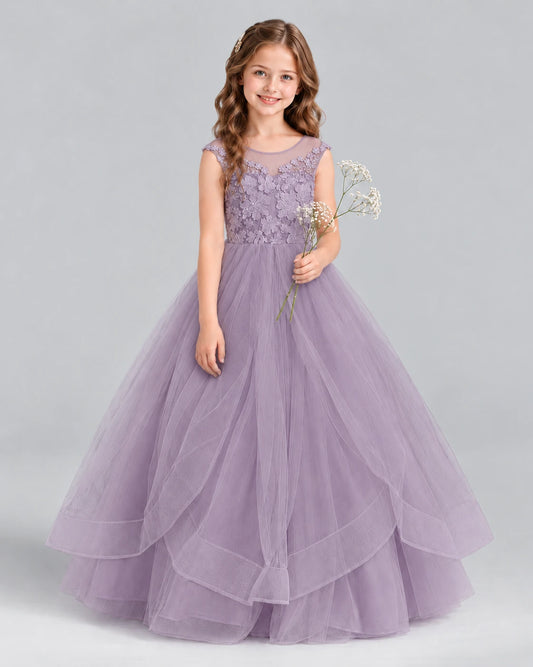 Wisteria Ball Gown Girls Formal Dress Front