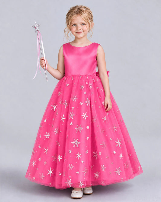 Hot Pink Ball Gown Girls Formal Dress Front