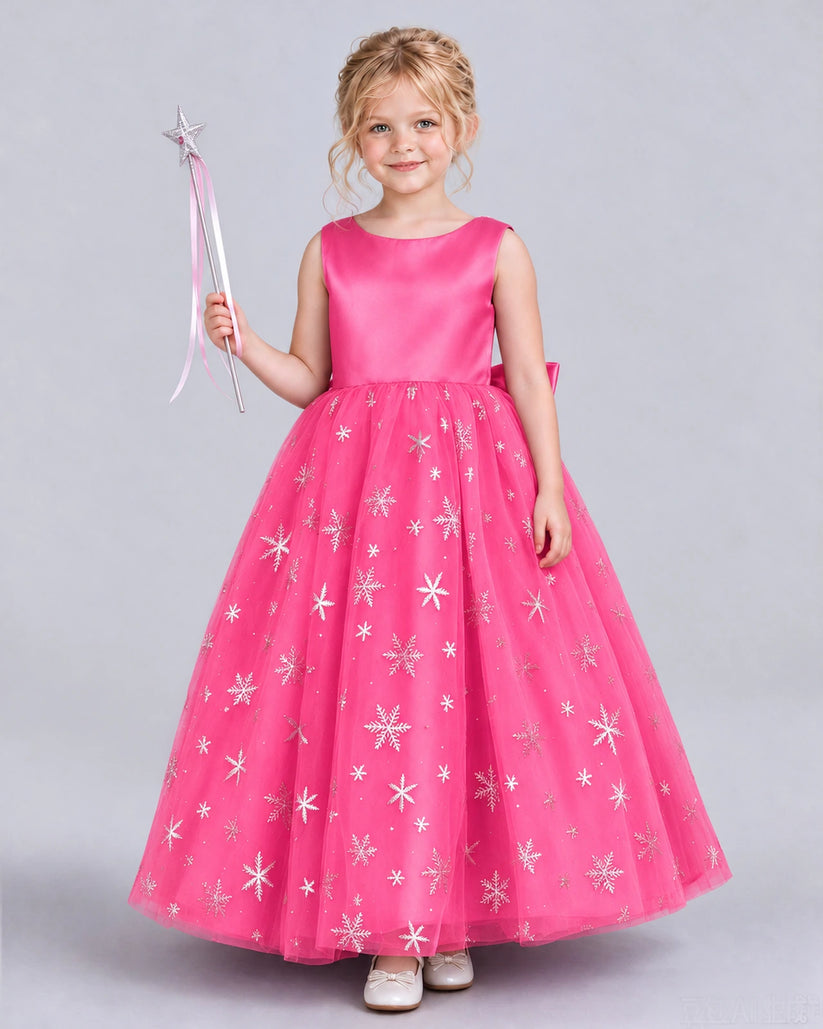 Hot Pink Ball Gown Girls Formal Dress Front