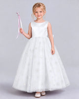 White Ball Gown Girls Formal Dress Front