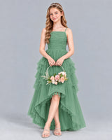 Eucalyptus A-line Junior Bridesmaid Dress Front