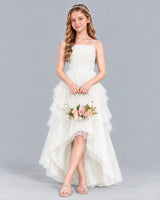 Ivory A-line Junior Bridesmaid Dress Front
