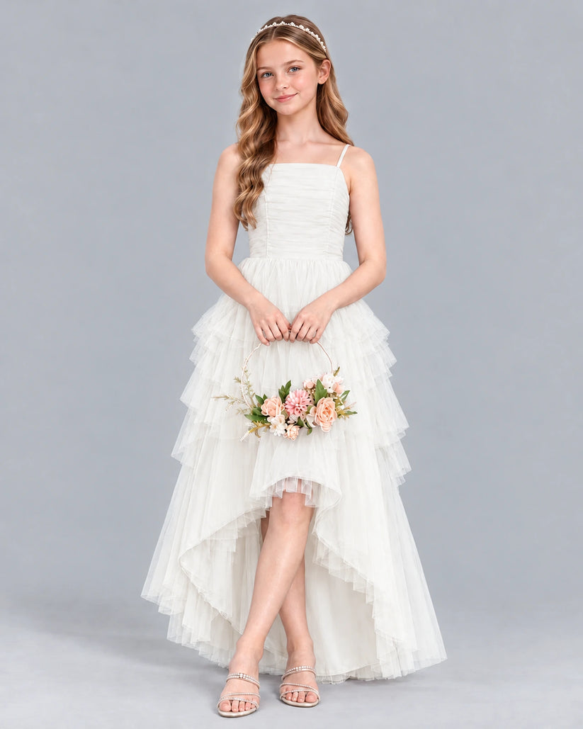 Ivory A-line Junior Bridesmaid Dress Front
