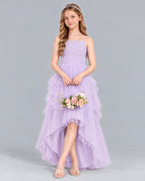 Lavender A-line Junior Bridesmaid Dress Front