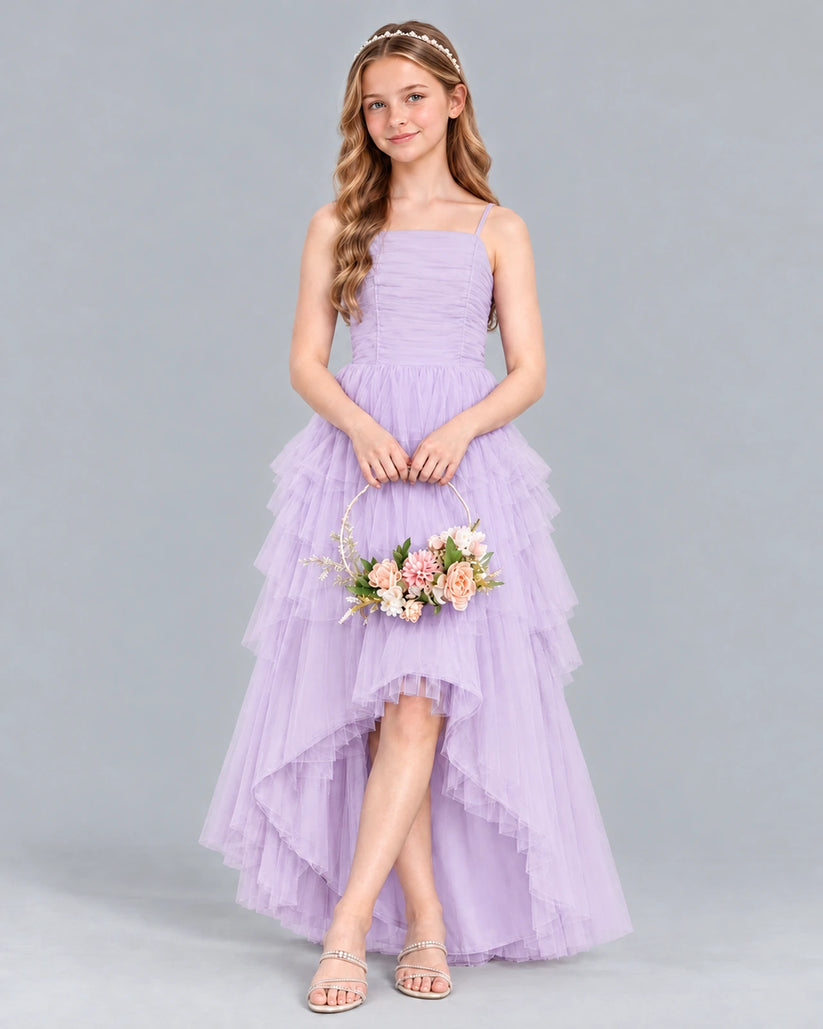 Lavender A-line Junior Bridesmaid Dress Front