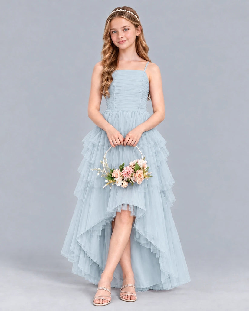 Mist A-line Junior Bridesmaid Dress Front