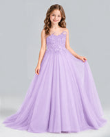 Lilac Ball Gown Girls Formal Dress Front