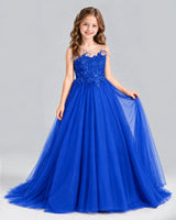 Royal Blue Ball Gown Girls Formal Dress Front