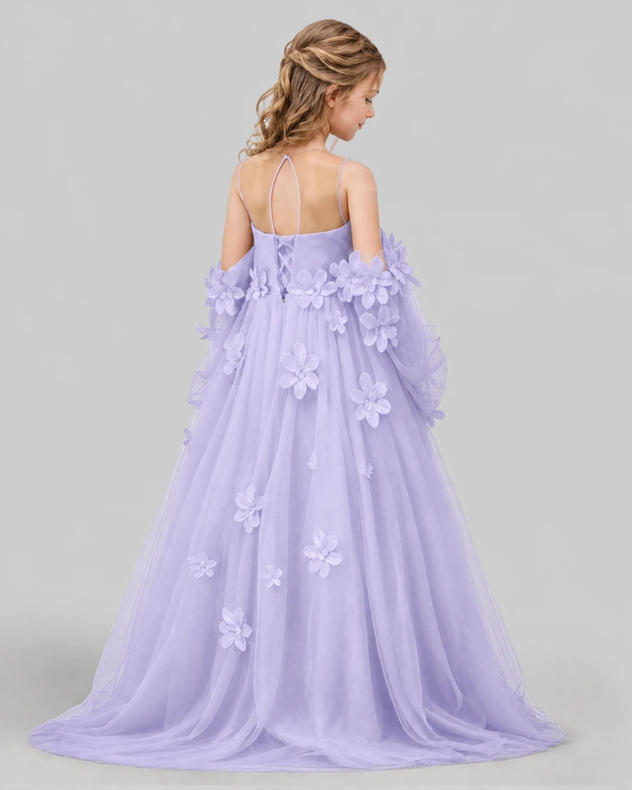 Lavender A-line Girls Pageant Dresses Back