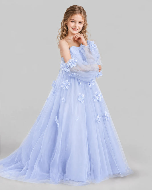 Lavender A-line Girls Pageant Dresses Side