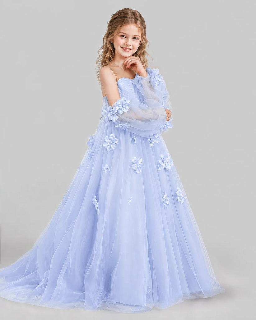 Lavender A-line Girls Pageant Dresses Side