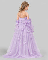 Lilac A-line Girls Pageant Dresses Back