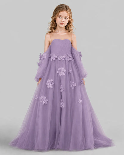 Wisteria A-line Girls Pageant Dresses Front