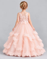 Blush Pink Ball Gown Girls Formal Dress Back [Shared]