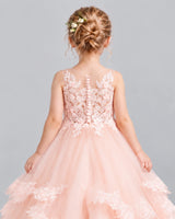 Blush Pink Ball Gown Girls Formal Dress Back_Detail [Shared]