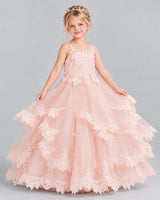 Blush Pink Ball Gown Girls Formal Dress Front