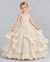 Champagne Ball Gown Girls Formal Dress Front