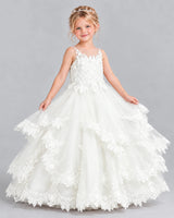 Ivory Ball Gown Girls Formal Dress Front