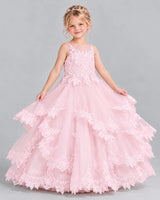 Pink Ball Gown Girls Formal Dress Front