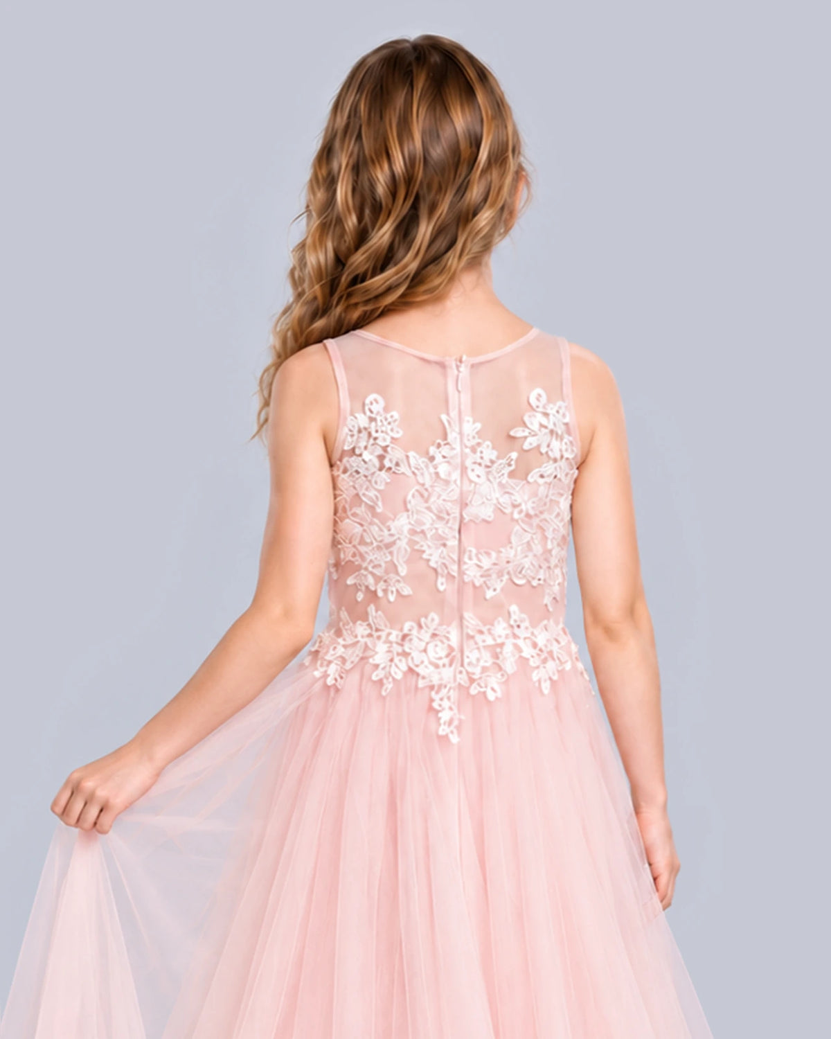 Blush Pink A-line Girls Formal Dress Back_Detail [Shared]