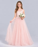 Blush Pink A-line Girls Formal Dress Pose [Shared]