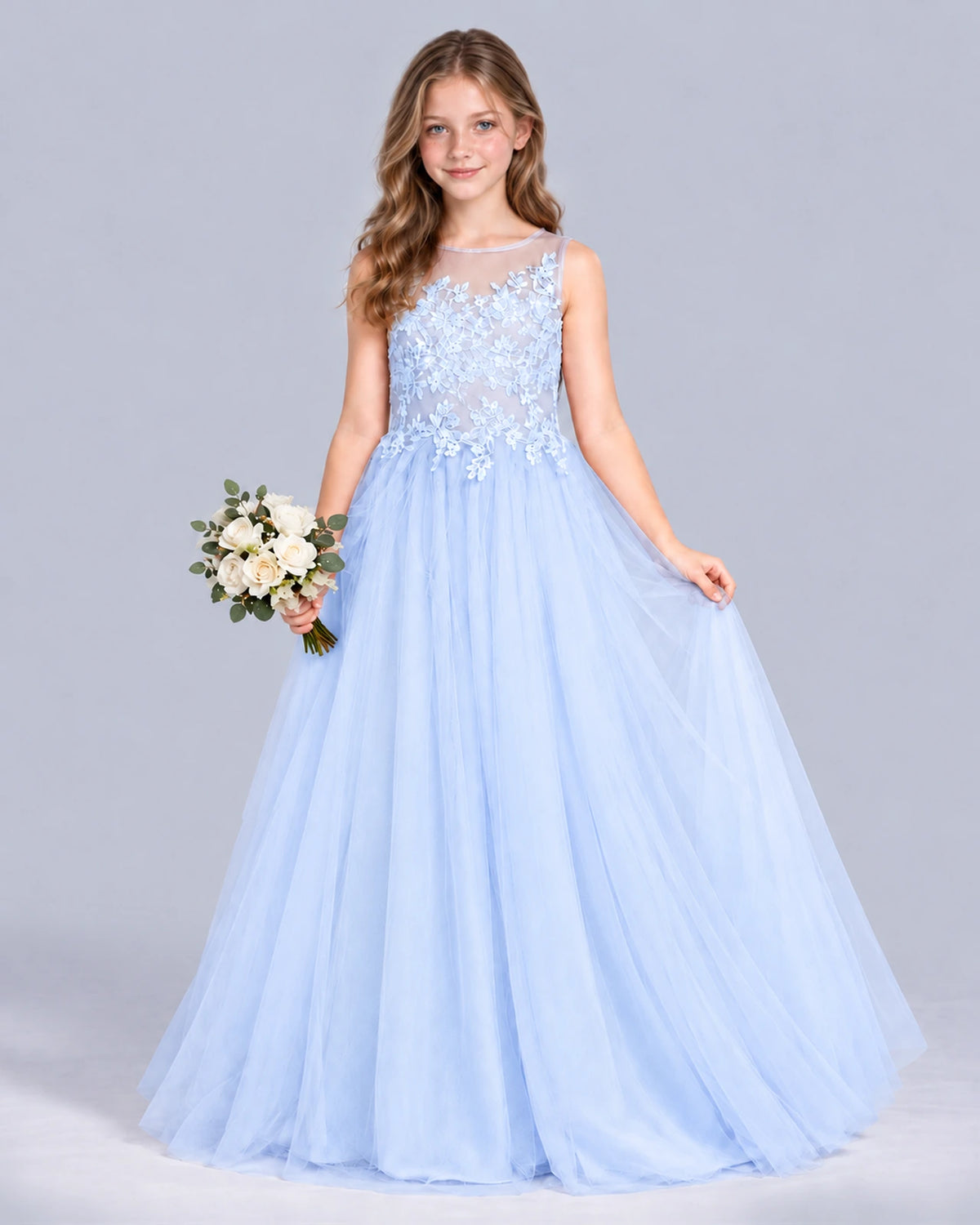 Lavender A-line Girls Formal Dress Front