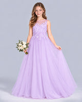 Lilac A-line Girls Formal Dress Front
