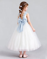 Dusty Blue Ball Gown Flower Girl Dress Detail [Shared]