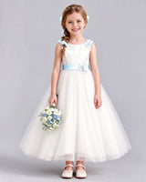 Baby Blue Ball Gown Flower Girl Dress Front