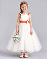 Burnt Orange Ball Gown Flower Girl Dress Front