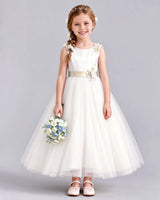 Champagne Ball Gown Flower Girl Dress Front